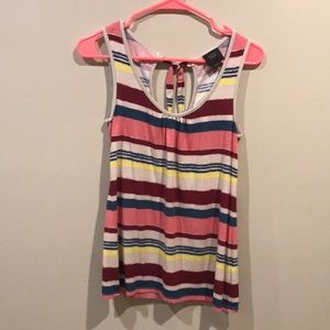 Deletta tank top women size XS Multi color stripe
